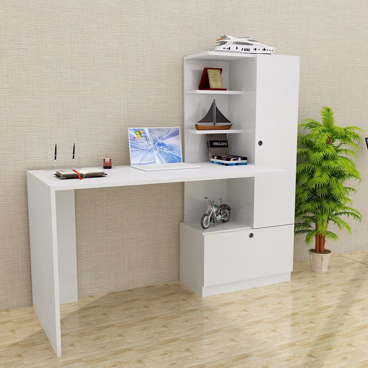 Skye Decor, Merinos- Merinos FRN, bianco, tavolini da salotto, 73,8x120x61,8 cm, pannello truciolare rivestito al 100% in melamina