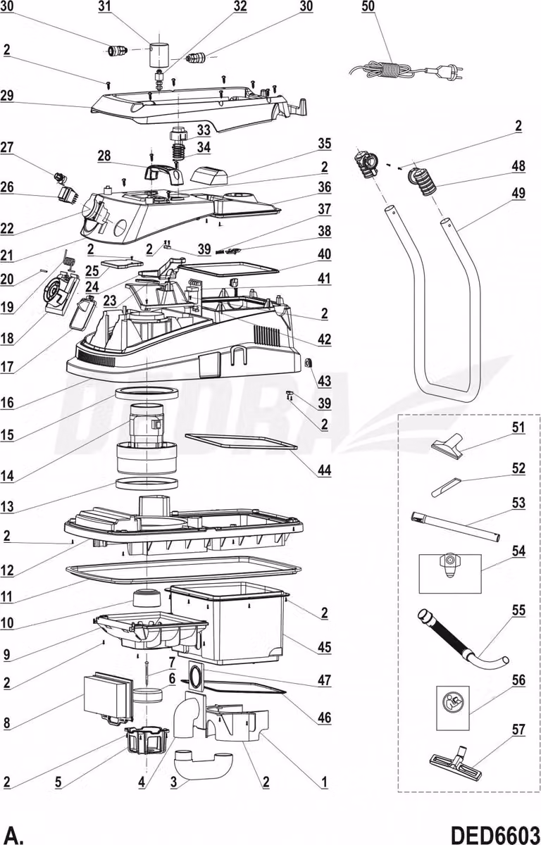 Guarnizione inferiore in gomma del motore