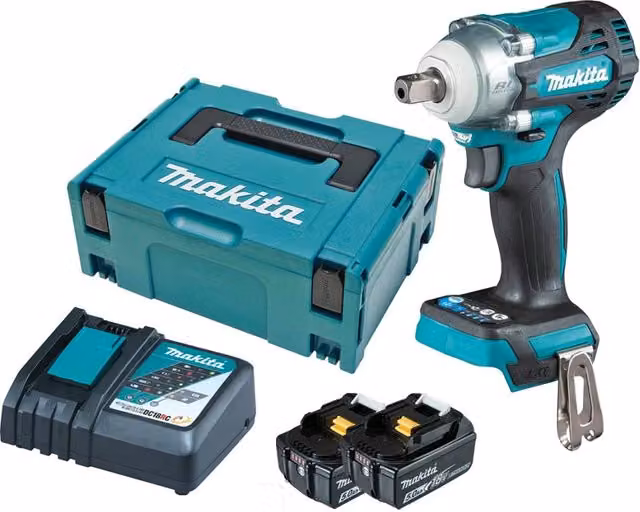 Avvitatore ad impulsi Makita DTW301RTJ 18V LXT con 2 batterie da 5,0 Ah e sistema Makpac, nero