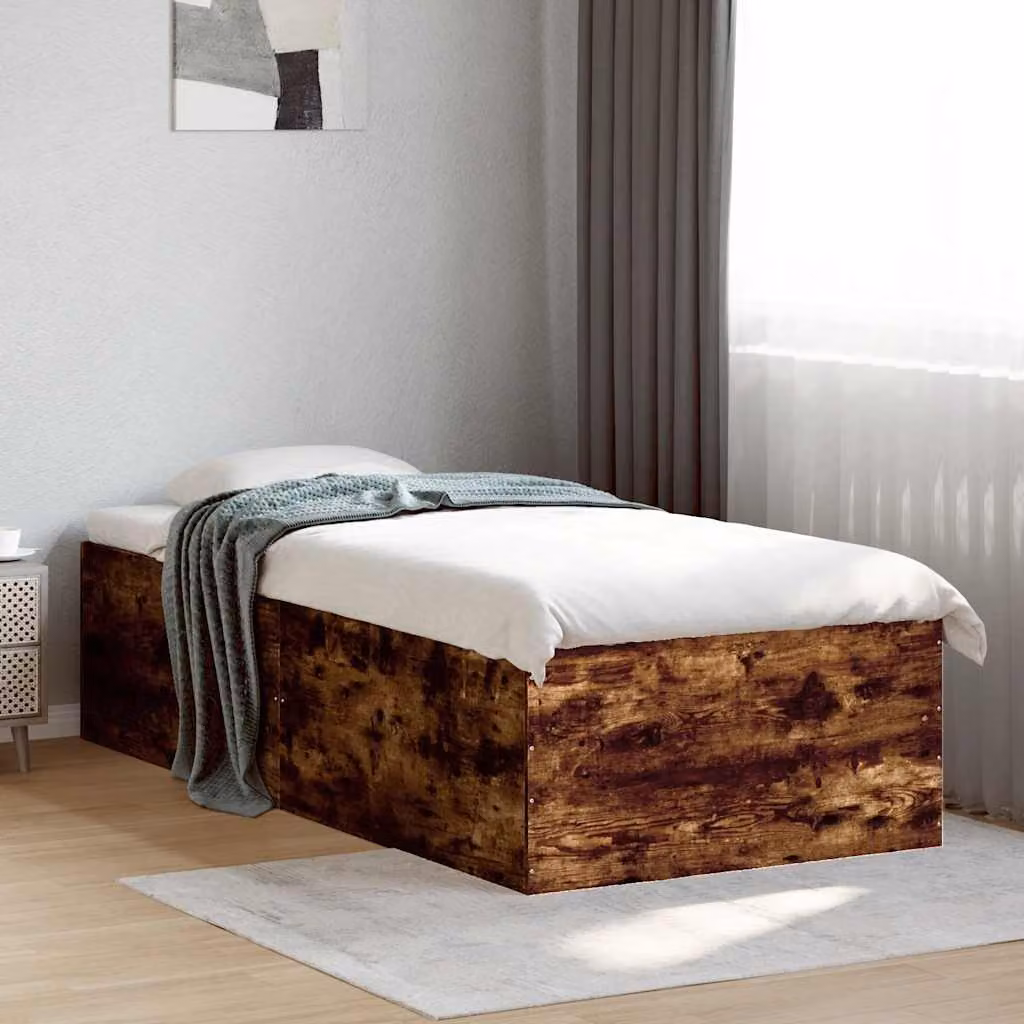 Giroletto vidaXL in legno multistrato color rovere fumo, dimensioni 90 x 190 cm