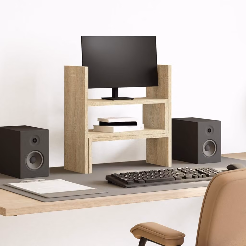 Organizer da scrivania multi scomparto vidaXL in legno color rovere sonoma, L: 40 cm, P: 17 cm, H: 41 cm