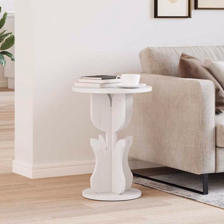 Maison Exclusive - Tavolino bianco 39,5 x 39,5 x 53,5 cm Legno massello di pino