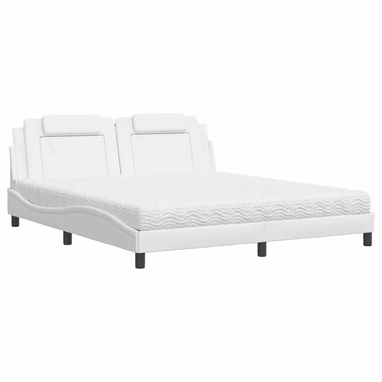 Letto Viana con Materasso Bianco 180x200 cm in Pelle finta