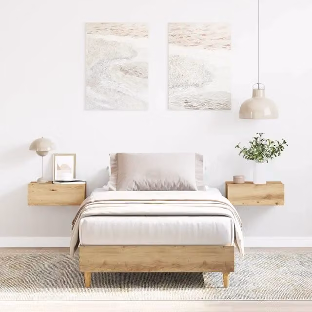 Struttura Letto Giroletto Design Mania in Rovere e Eucalyptus, Colore Marrone, L/P/H: 190 x 90 x 25 cm