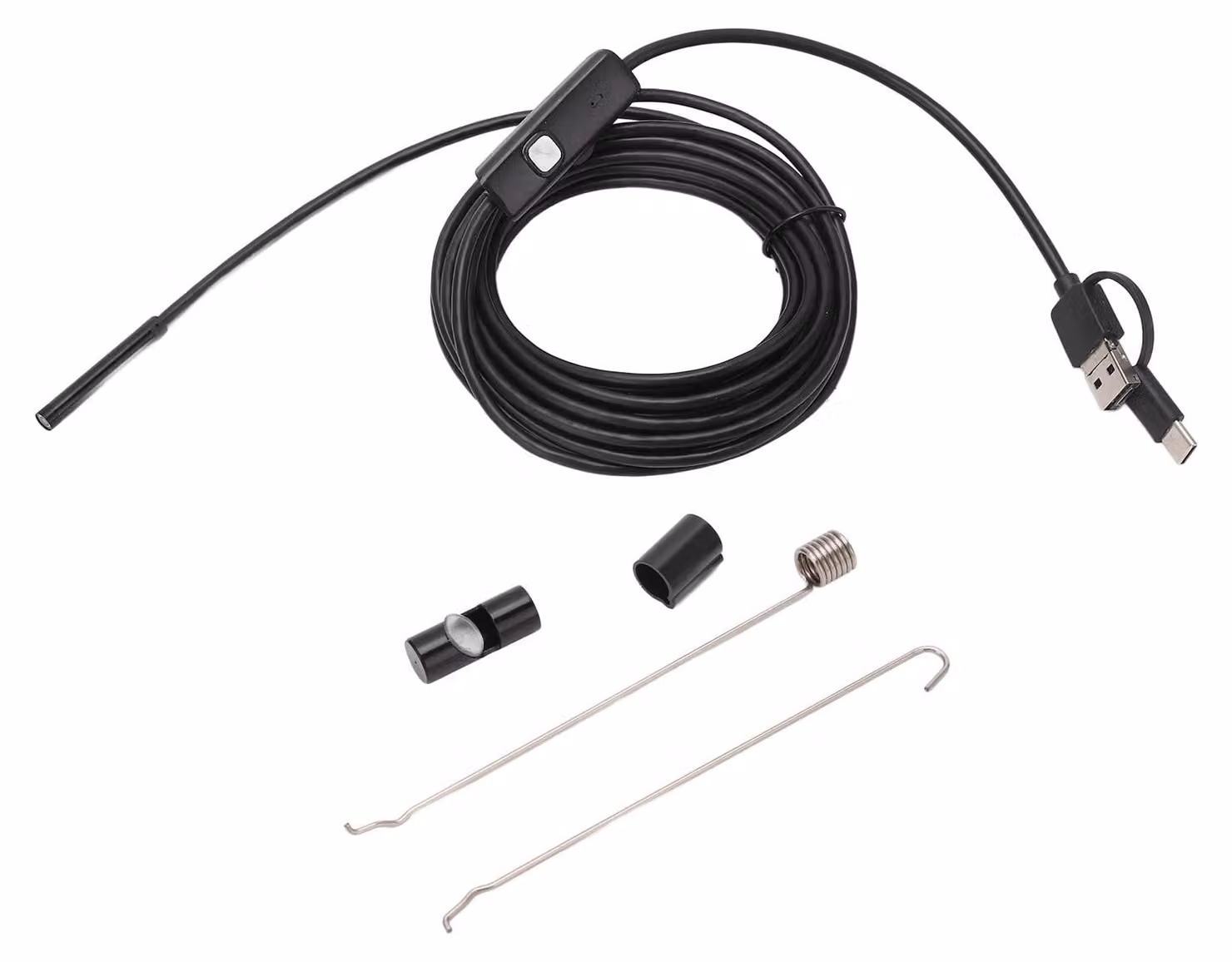 Endoscopio 5,5 mm, 3-in-1, fotocamera USB, grado di protezione IP67, impermeabile, lunghezza del cavo 3,5 metri