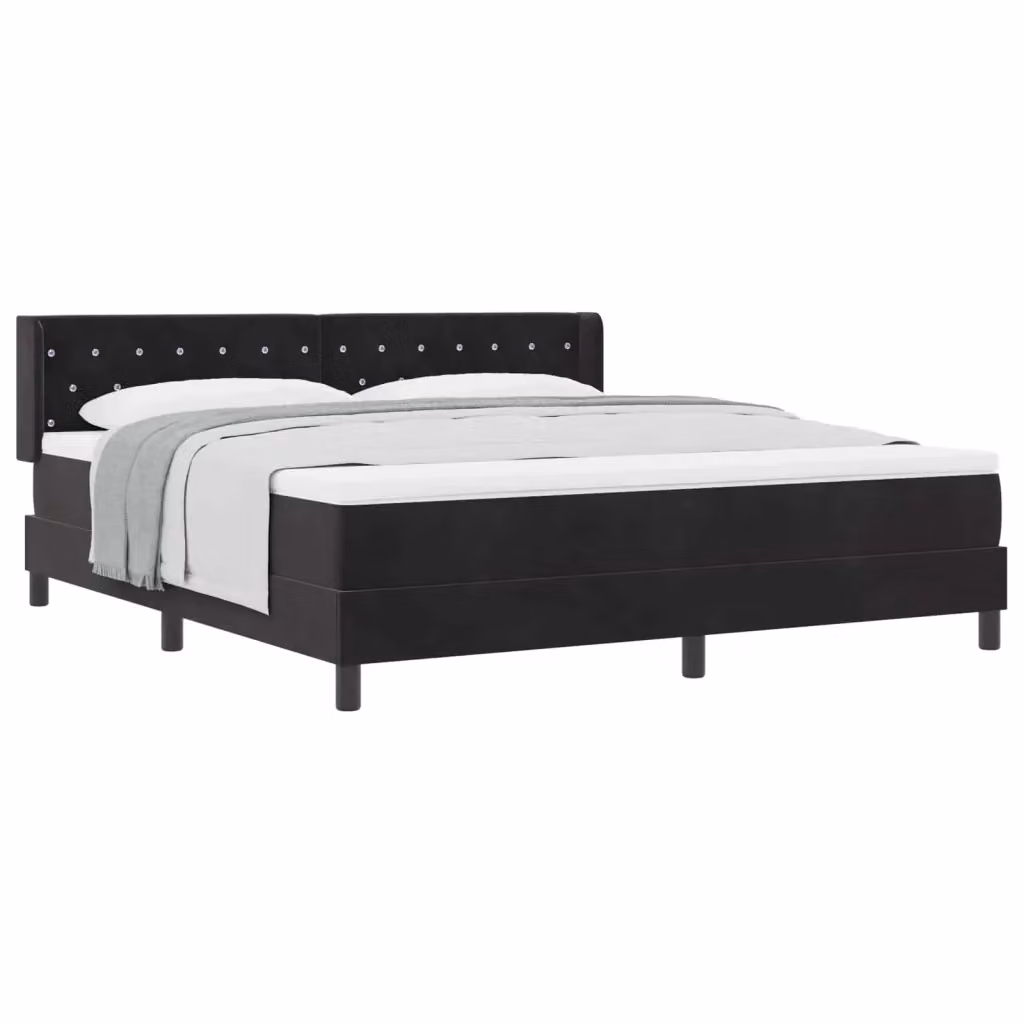 Letto Ibrido con Testiera in Velluto Nero vidaXL L/P/H: 200 x 180 x 88 cm – 2