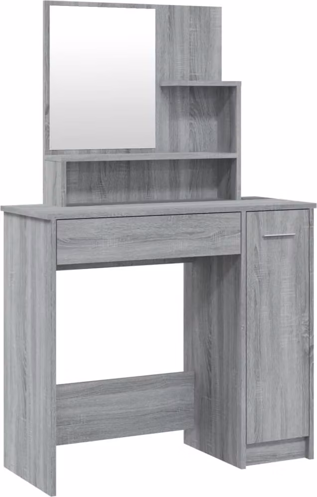 Toeletta con Specchio Grigio Sonoma 86,5x35x136 cm