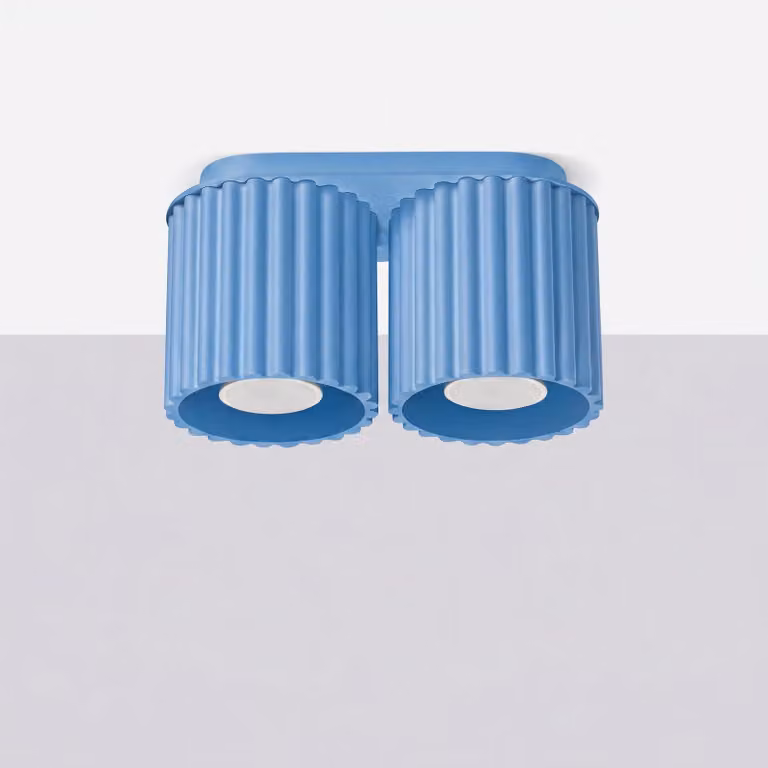 Plafoniera AURA 2 azzurra GU10 2xGU10 10W in alluminio 12x10x21 cm Sollux Lighting