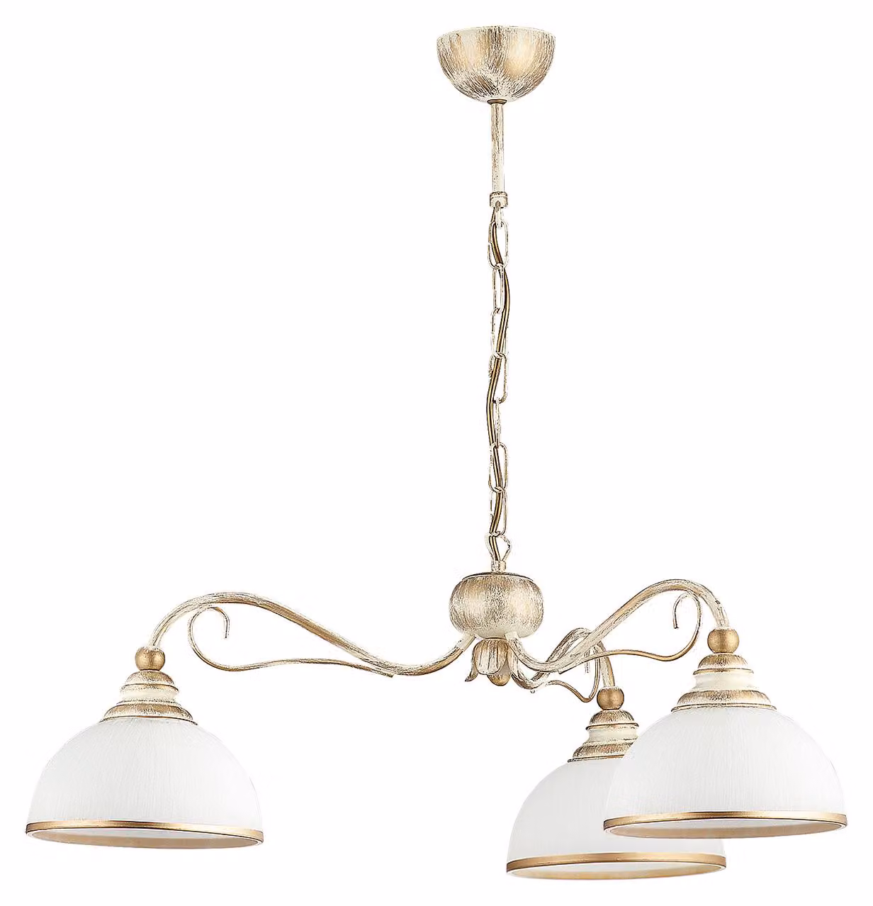 Lampada a sospensione a 3 luci Xsara ottone luci colorate bianche