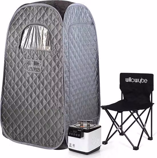 Sauna a vapore portatile - Sauna a vapore mobile SPA - Comando a distanza - Infrarosso - Sauna all'aperto - Colore grigio - Bluetooth