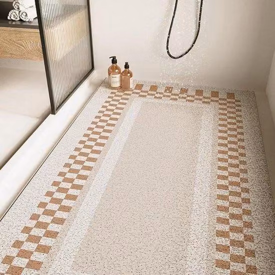Tappetino da bagno grande - Antiscivolo - Per fare la doccia in sicurezza - Senza supporto - 80x120 cm - Rosso
