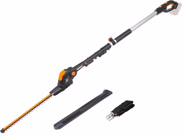 Tagliasiepi con Pertica a Batteria WORX WG252E.9 PowerShare 20V con Lama da 45 cm per Potatura Siepi Alte, Arancione