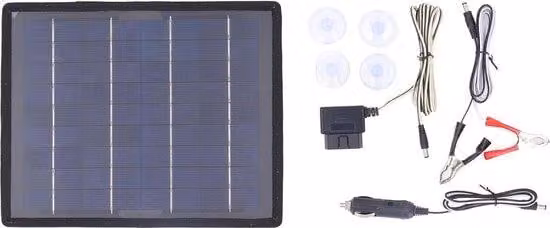 Caricabatterie e mantenitore di carica solare da 12 V e 18 V per auto - Kit di pannelli solari per auto, moto, barche e motoslitte