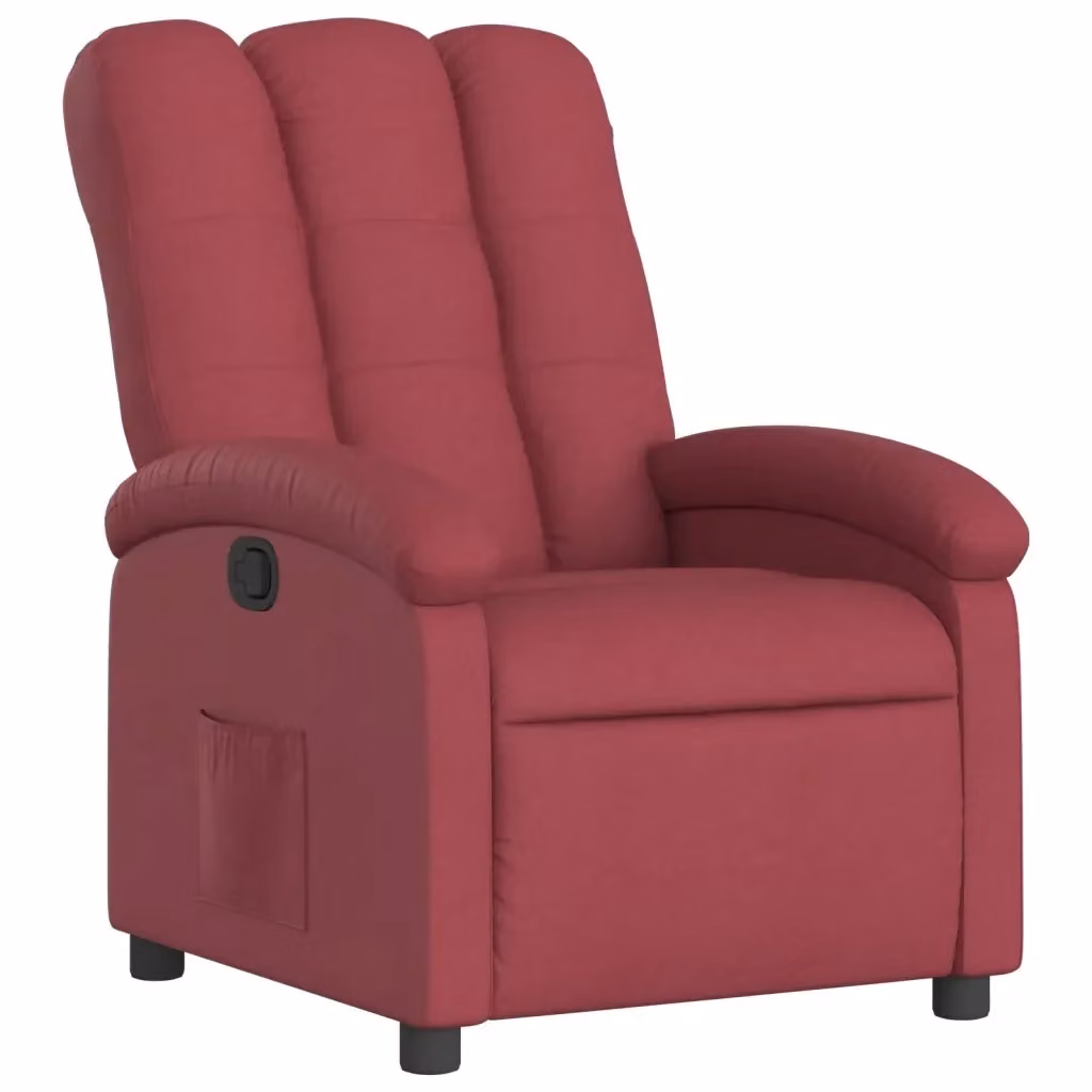 Poltrona Reclinabile Relax vidaXL in Tessuto Rosso con Braccioli e Reclinazione Manuale – 2