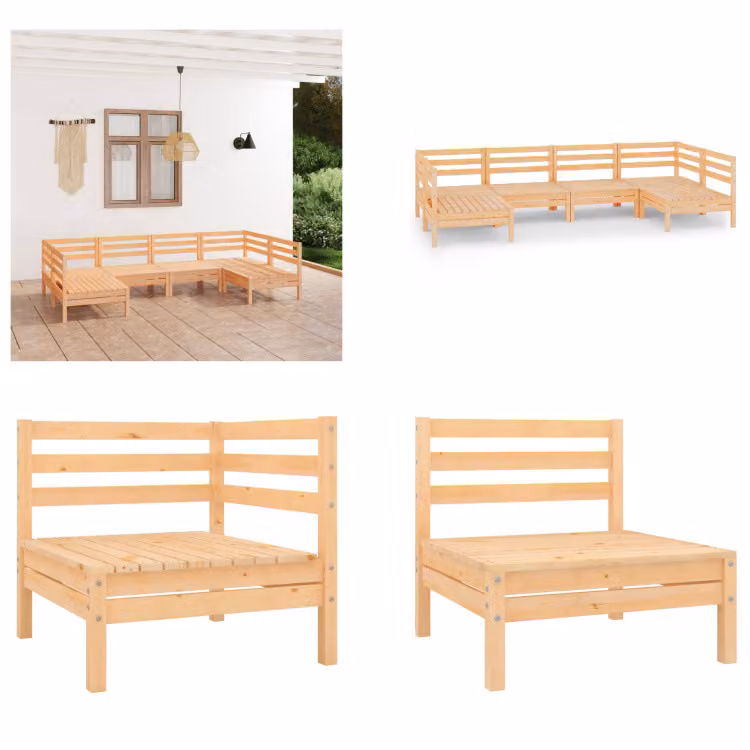 vidaXL set salotto da giardino 6 pezzi pino massiccio - Set di mobili da giardino - Set di mobili da giardino - Set di mobili da giardino - Set di mobili da giardino