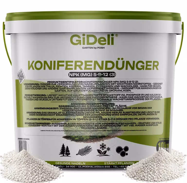 Fertilizzante per conifere 10 kg NPK 5-9-12 per siepi di tuia, cipresso e conifere - Magnesio GiDeli