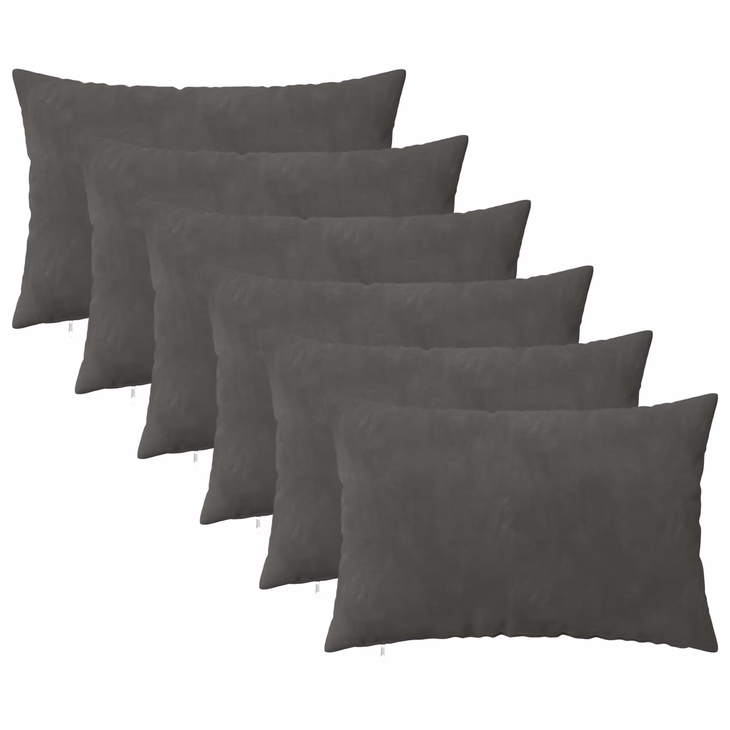 Set di 6 cuscini vidaXL HEERLEN in velluto grigio scuro con fodera lavabile
