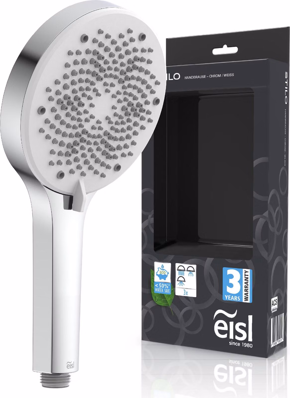 Doccetta EISL STILO, cromo/bianco