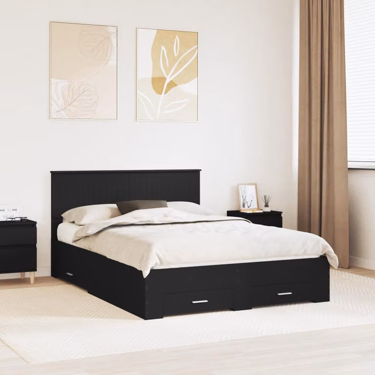 vidaXL Struttura del letto Nero 140 x 190 cm Legno ingegnerizzato