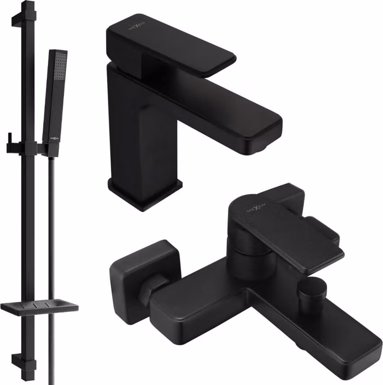 Mexen Mino DQ77 set da bagno, nero - 72403DQ77-70