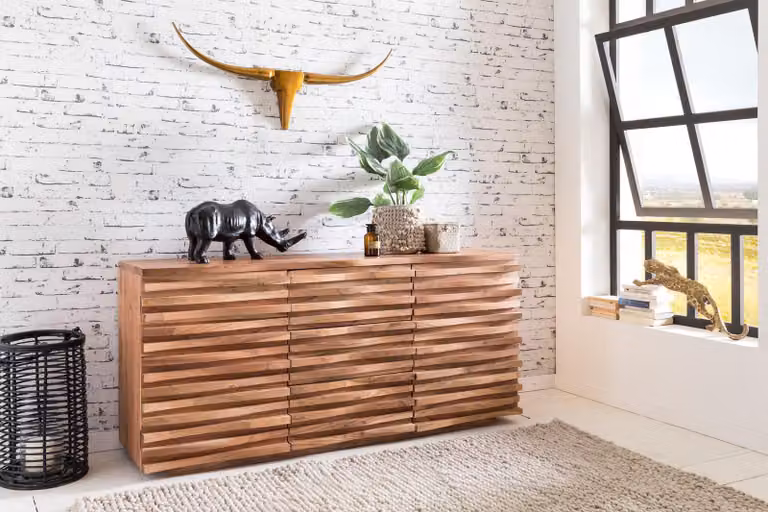Credenza KADA 160 x 75 x 43 cm Legno massiccio Acacia naturale