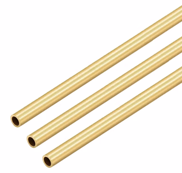 Tubo di ottone rotondo, 5 mm x 0,5 mm, lunghezza 300 mm, confezione da 3 pezzi