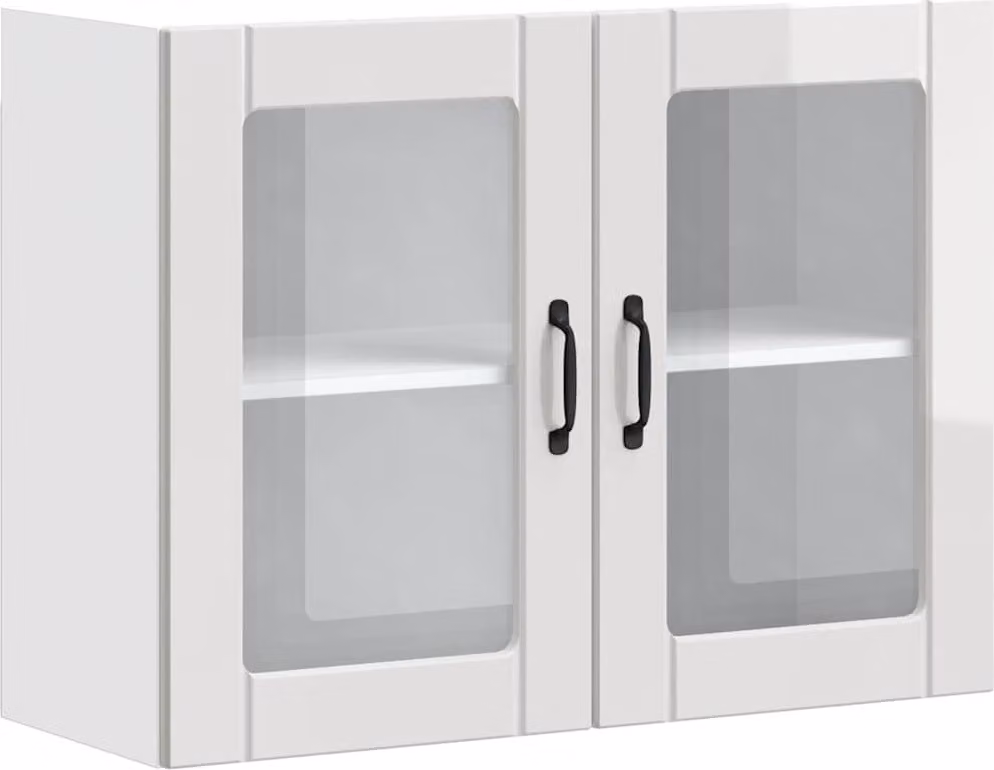 Pensile da Cucina con Porta in Vetro Lucca Bianco Lucido