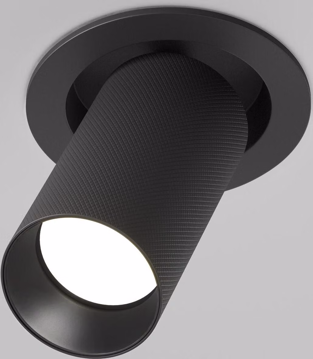 Maytoni lampada da incasso mobile rotonda nera GU10 10W alluminio dimmerabile