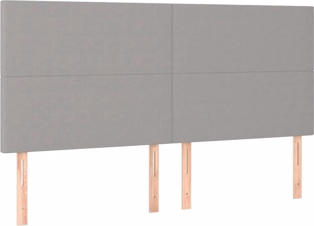 Testata per letto imbottita in tessuto grigio con struttura in legno di larice L: 180 cm, P: 5 cm, H: 118-128 cm