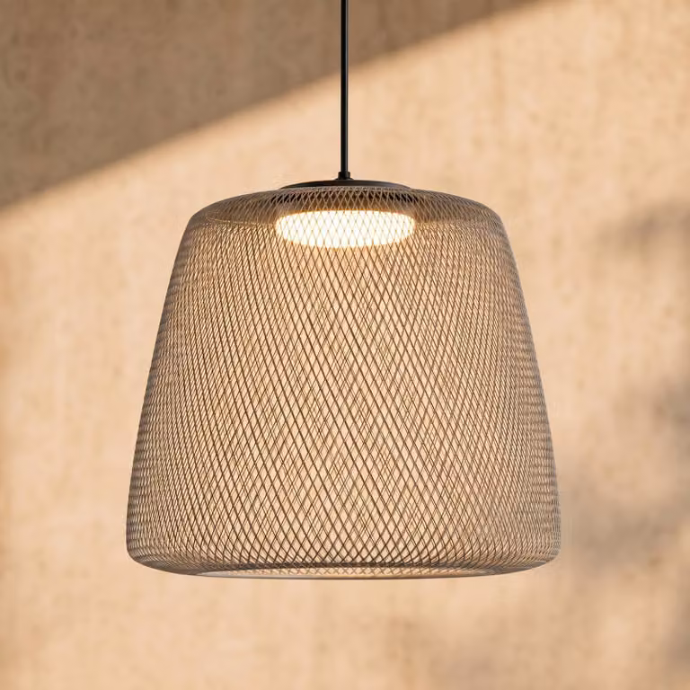 Lampada a sospensione da esterno LED Lucande Korvyn, grigia, Ø 50 cm, Korvyn Lucande, dimmerabile, Alluminio / Grigio / Zincato, Metallo, Design