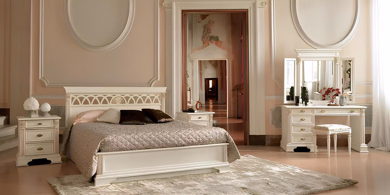 Doppelbett Bett Ehebett Design Luxus Betten Barock Rokoko Antik Stil 180x200