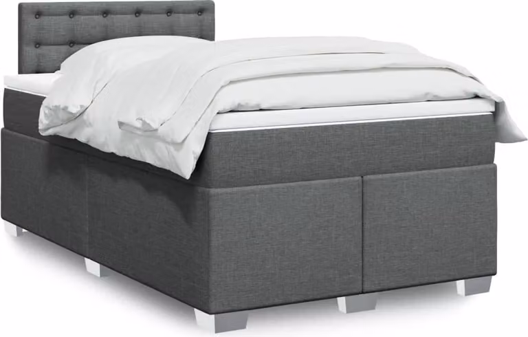 Maison Exclusive - Letto boxspring con materasso grigio scuro 120x190 cm Tessuto