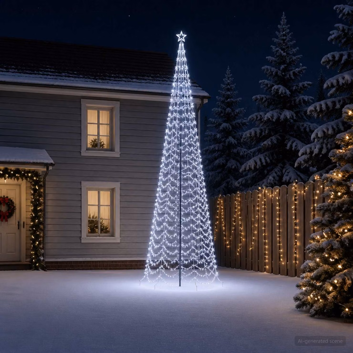 vidaXL Albero di Natale a spirale LED con picchetto EKENAS 500 cm