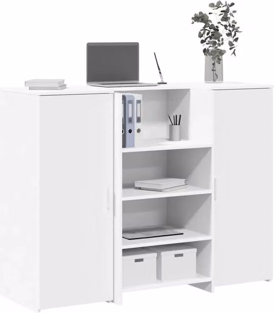 Banco Reception Bianco 135x50x103,5 cm in Legno Multistrato 3324187