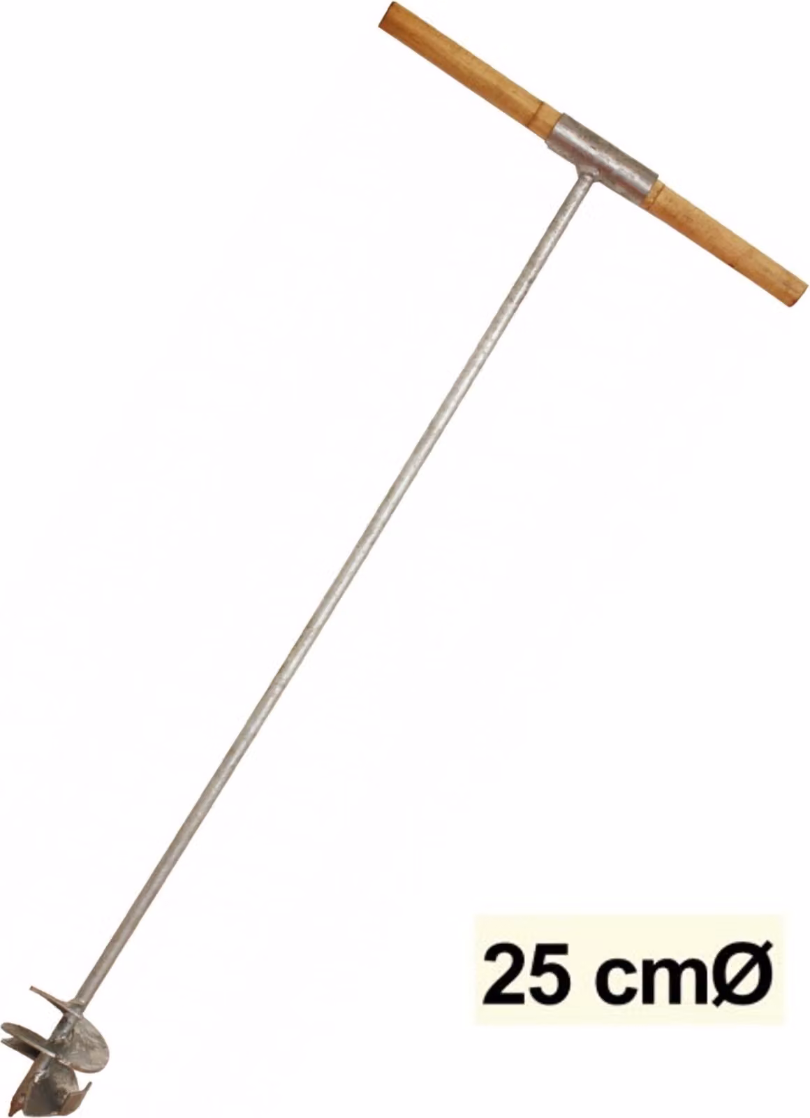 Scavatore di buche zincato 250 mmØ Scavatore di buche 25 cm Profondità di scavo circa 80 cm Scavatore di buche Trivella a mano Trivella per piante Trivella a palizzata Trivella a mano per terra Trivella per terra Attrezzi da giardinaggio Appassionati di f
