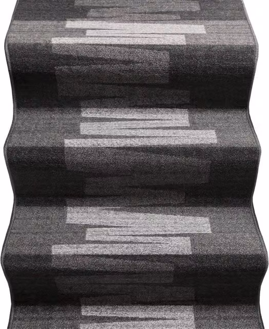Passatoia EMMEVI Grigia con motivo Zig Zag, lavabile e antiscivolo, ideale per corridoio, cucina o scale, L: 67 cm x P: 900 cm