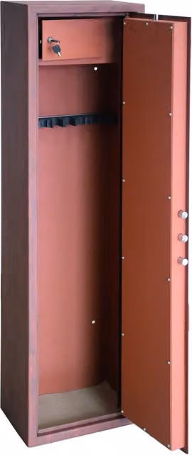 Armadio Portafucili Top Security Utilia con Effetto Legno Marrone, 8 Posti, H x L x P: 148 x 40 x 28 cm