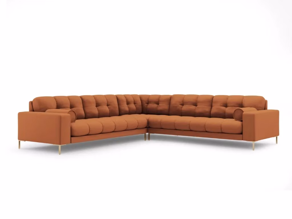 Divano angolare reversibile Bali Cosmopolitan Design in tessuto strutturato arancione per 6 persone L/P/H: 256 x 174,8 x 93 cm – 2