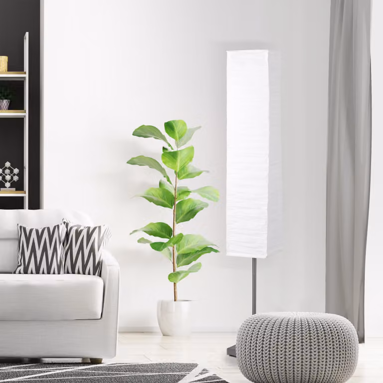 BRILLANTE lampada da terra Nerva | lampada da terra moderna e decorativa | titanio/bianco | metallo/carta | 2x E14 max. 40 W
