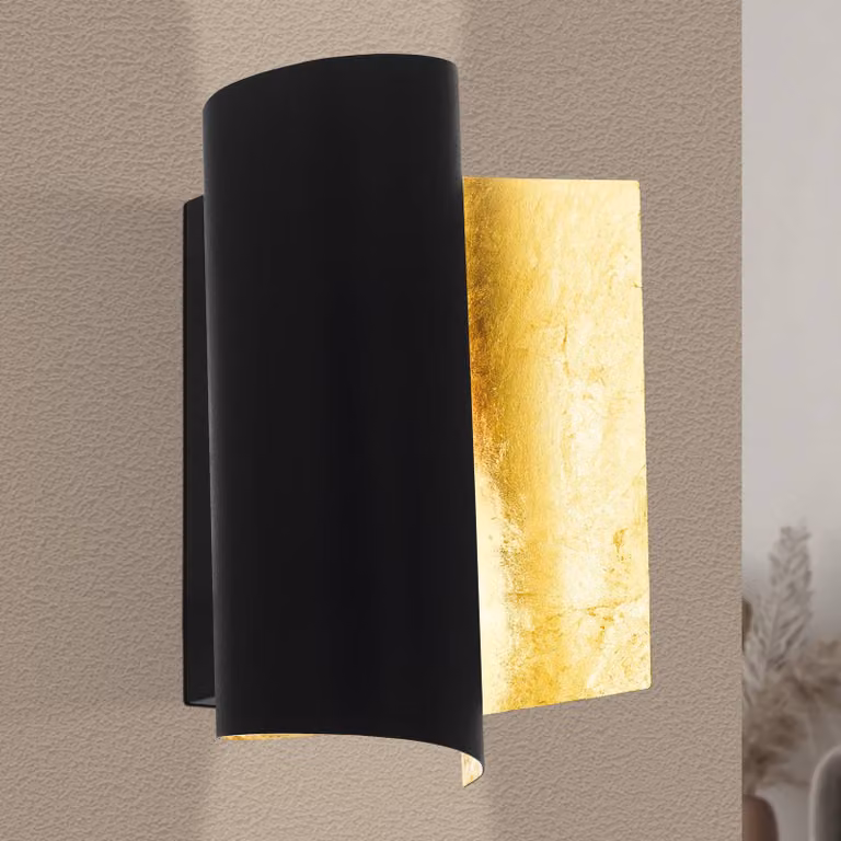 EGLO Applique da parete Falicetto, dimmerabile, Nero, Soggiorno / Sala da pranzo, Metallo, Moderno, Applique