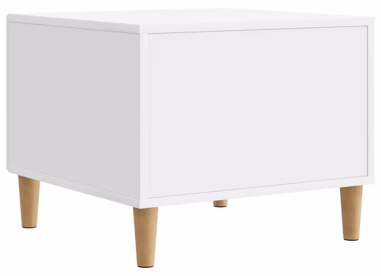 Tavolino da salotto con cassetto Bianco Lucido 49 x 50 x 40 cm
