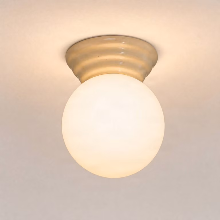 Plafoniera soffitto Zori SOLLUX LIGHTING, dimmerabile, Bianco / Opale, Bagno, Vetro, Moderno, Plafoniera