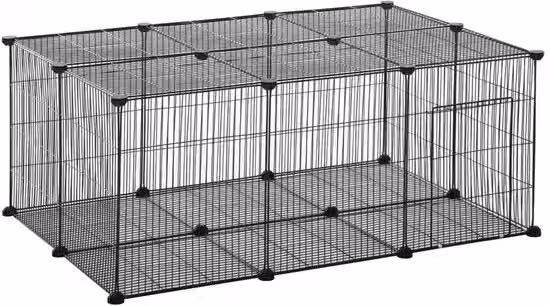 Recinzione per Animali J&R in Metallo Nero con Finitura Lucida