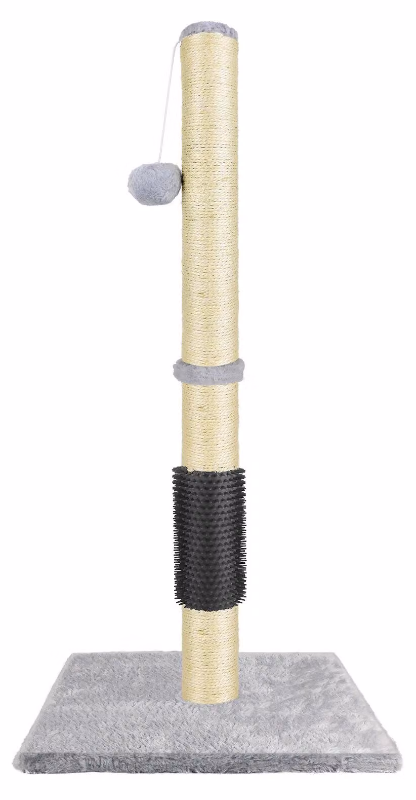 Albero per gatti - Tiragraffi - 80 cm - Legno - Un piano - Corda di sisal - Palla appesa - Giallo