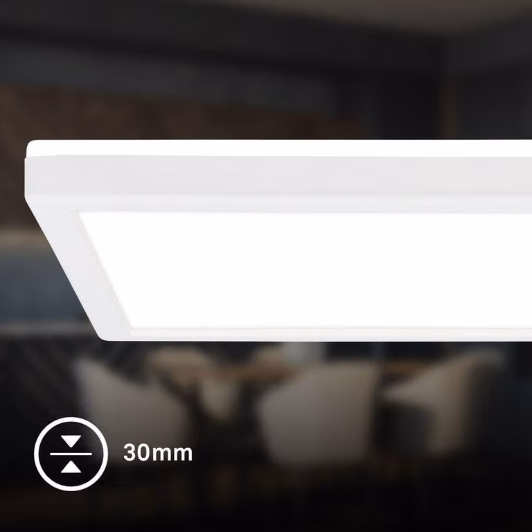 Lampada da soffitto a LED, colore bianco, 22 watt, 3000 lumen, 4000K, effetto retroilluminazione – Briloner