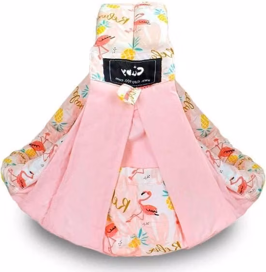 Marsupio ergonomico e leggero in cotone per neonati e bambini fino a 15 kg, modello permutabile, colore rosa flamingo
