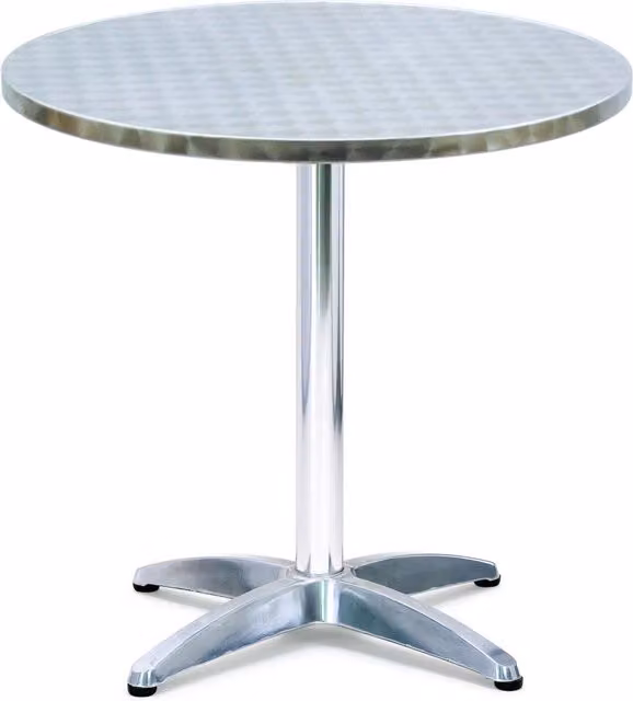 Tavolino tondo da giardino moderno Tosini in alluminio color argento Diametro: 70 cm