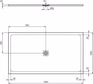 IDEAL STANDARD T5619FR Piatto doccia rettangolare Ultra Flat S +