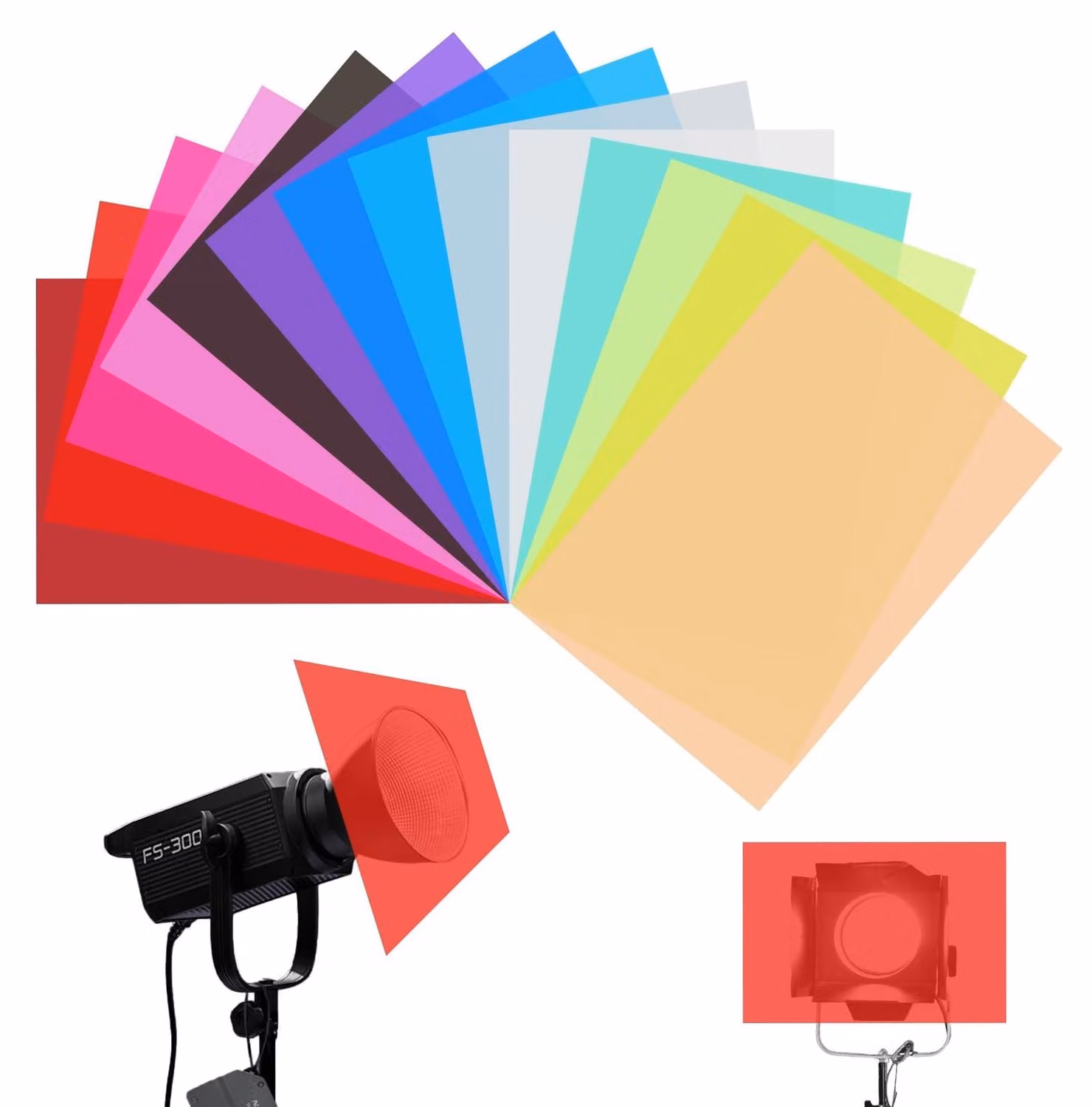 Set di 14 filtri in gel per la correzione del colore della luce