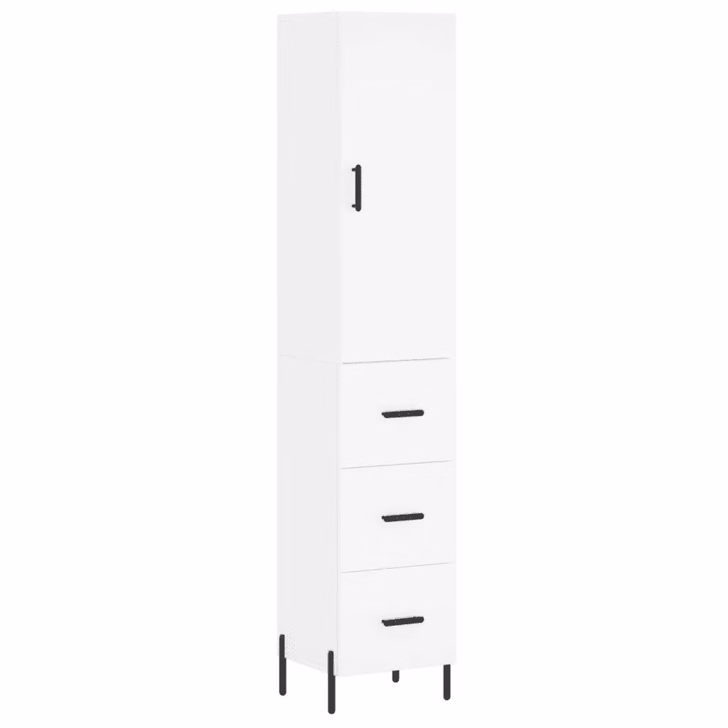 Credenza moderna bianca vidaXL in legno e metallo L/P/H: 34,5 x 34 x 180 cm – 2